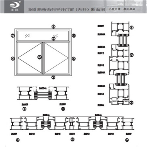 B65斷橋系列平開門窗